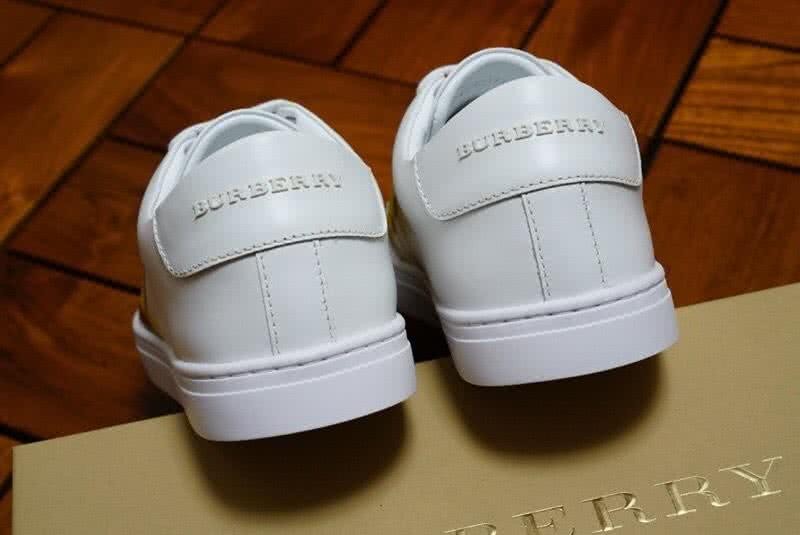 Burberry Fashion Comfortable Sneakers Cowhide Yellow And White Women/Men 6