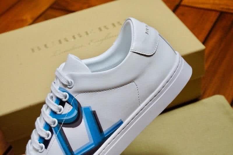 Burberry Fashion Comfortable Sneakers Cowhide Blue And White Women/Men 6