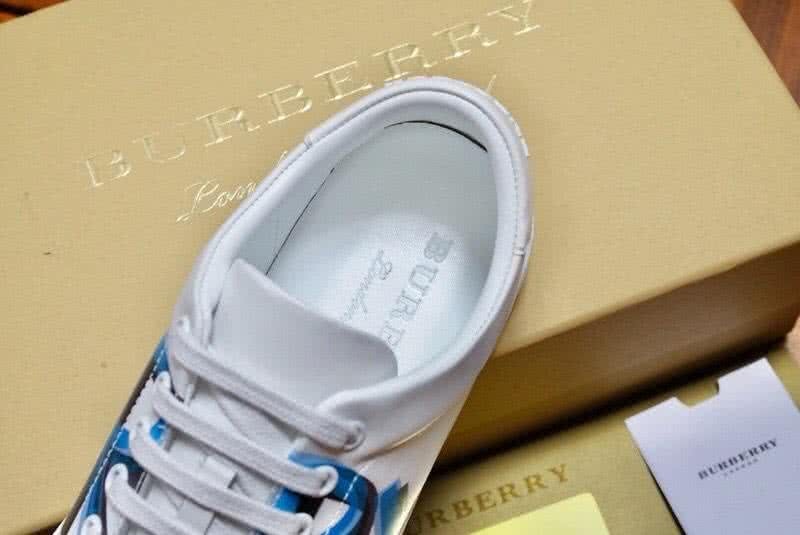 Burberry Fashion Comfortable Sneakers Cowhide Blue And White Women/Men 8