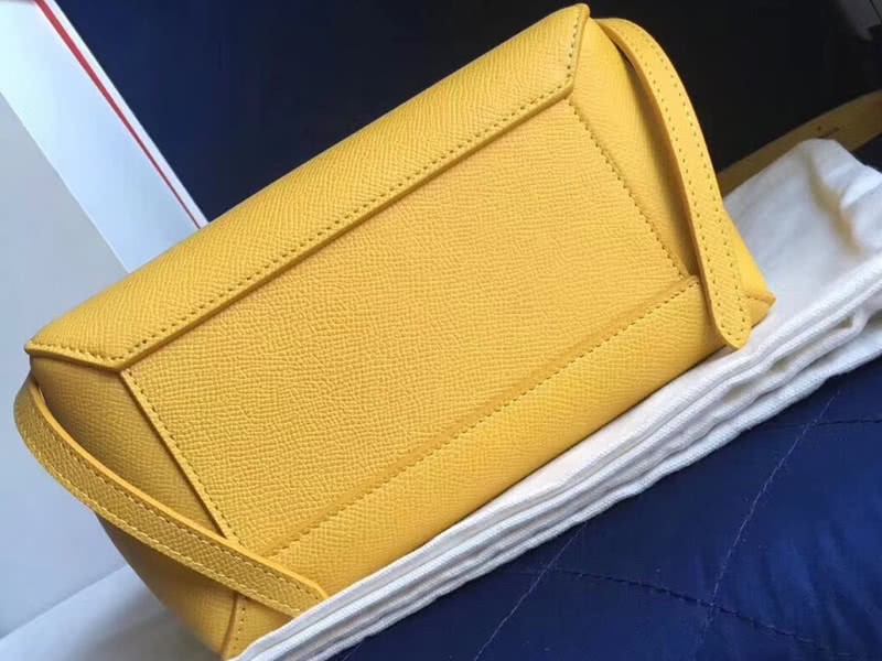 Celine Micro Belt Bag In Grained Calfskin Yellow 3