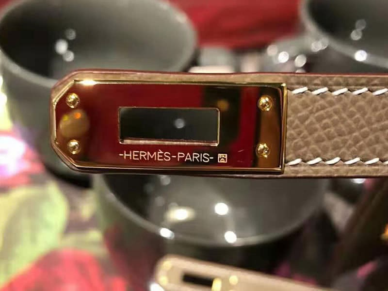 Hermes Epsom Mini Kelly Pochette Gold Hardware Grey 7