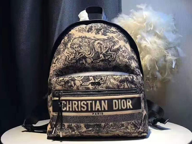 Dior Oblique With Christian Logo Backpack Lion Black 1