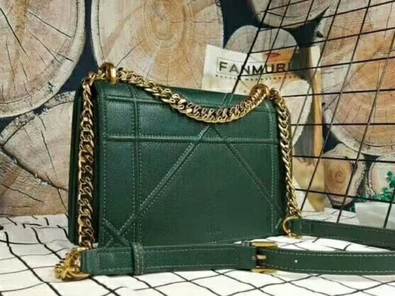 Dior Diorama Calfskin Aged Gold Hardware Bag Green d17712 2