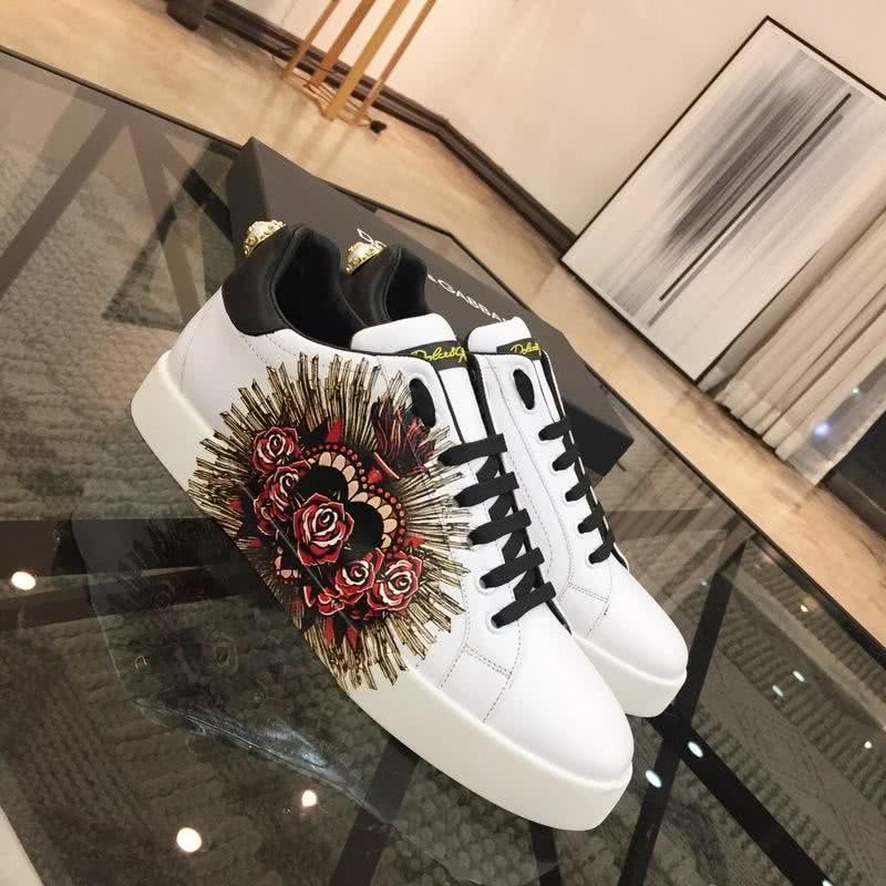 Dolce & Gabbana Sneakers Flowers White Black Men 2