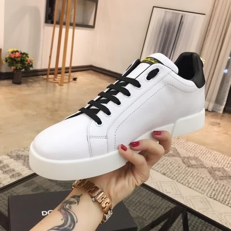 Dolce & Gabbana Sneakers Flowers White Black Men 4