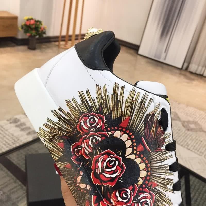 Dolce & Gabbana Sneakers Flowers White Black Men 6