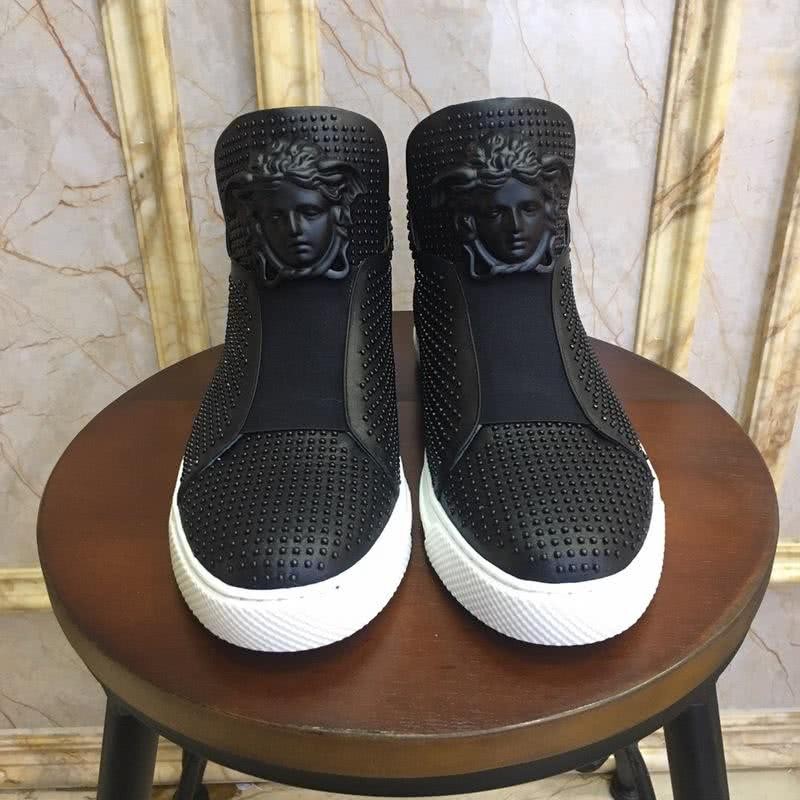 Versace Fashion Casual Shoes Black Rivet Black Men 2