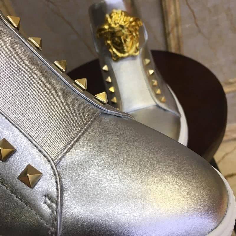 Versace Fashion Casual Shoes Gold Rivet Black Men 6