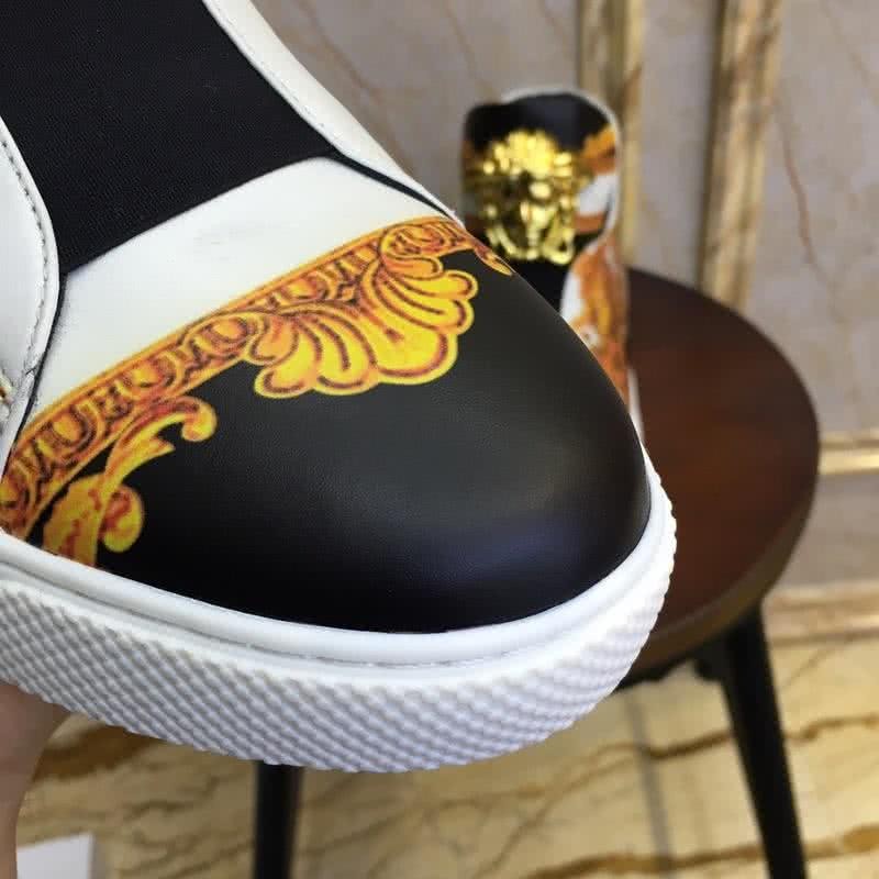 Versace New Casual Shoes Cowhide Pattern Black Yellow And White  Men 5