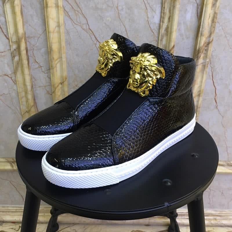 Versace New Crocodile Pattern Cowhide Casual Shoes Black Men 3