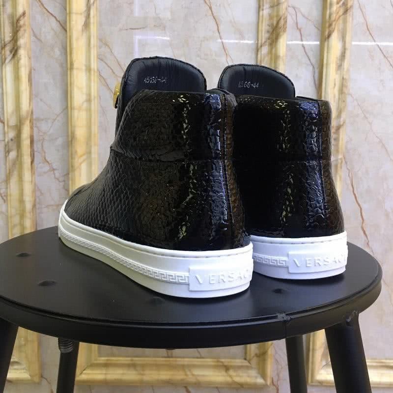 Versace New Crocodile Pattern Cowhide Casual Shoes Black Men 4