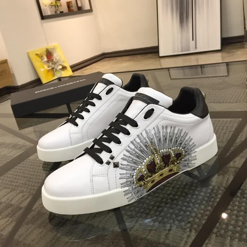 Dolce & Gabbana Sneakers Crown Black Shoelaces White Men 1