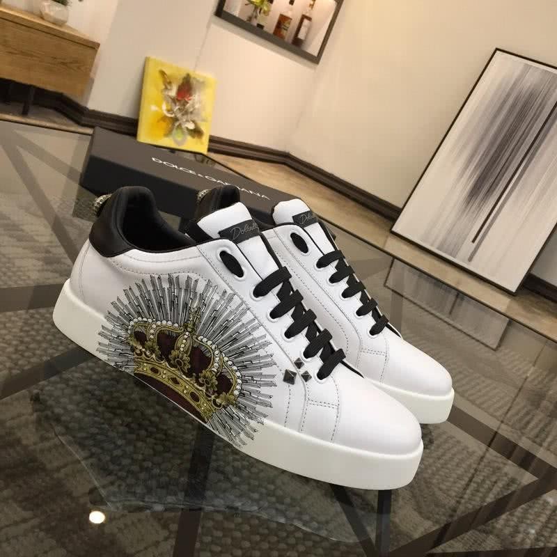 Dolce & Gabbana Sneakers Crown Black Shoelaces White Men 3