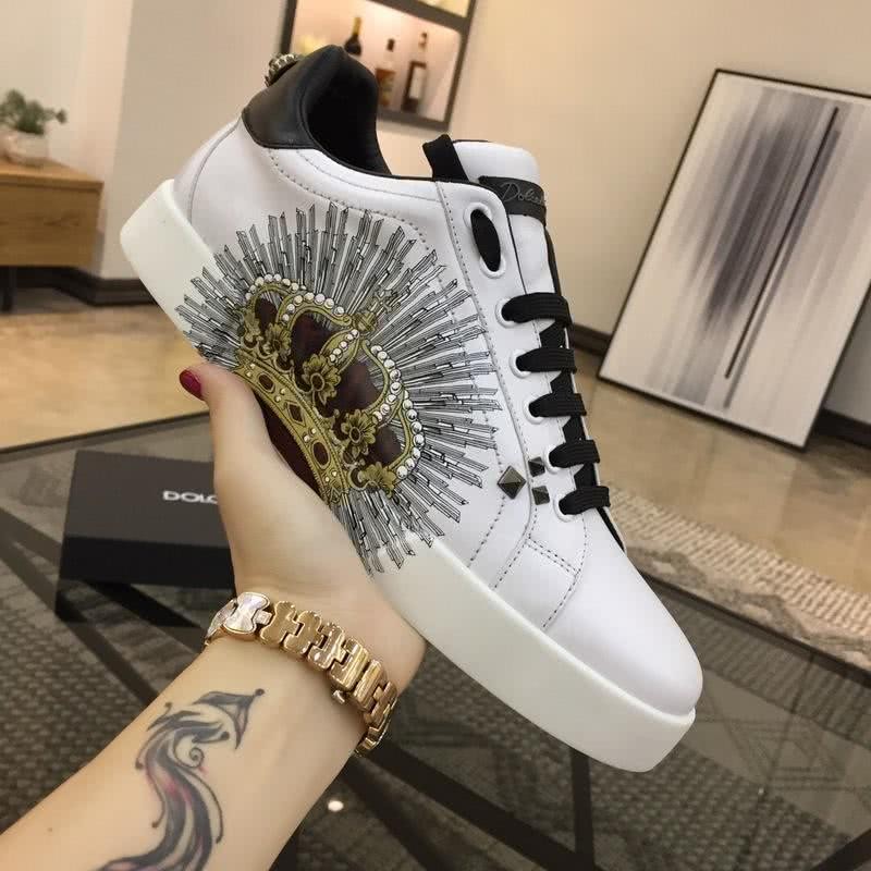 Dolce & Gabbana Sneakers Crown Black Shoelaces White Men 7