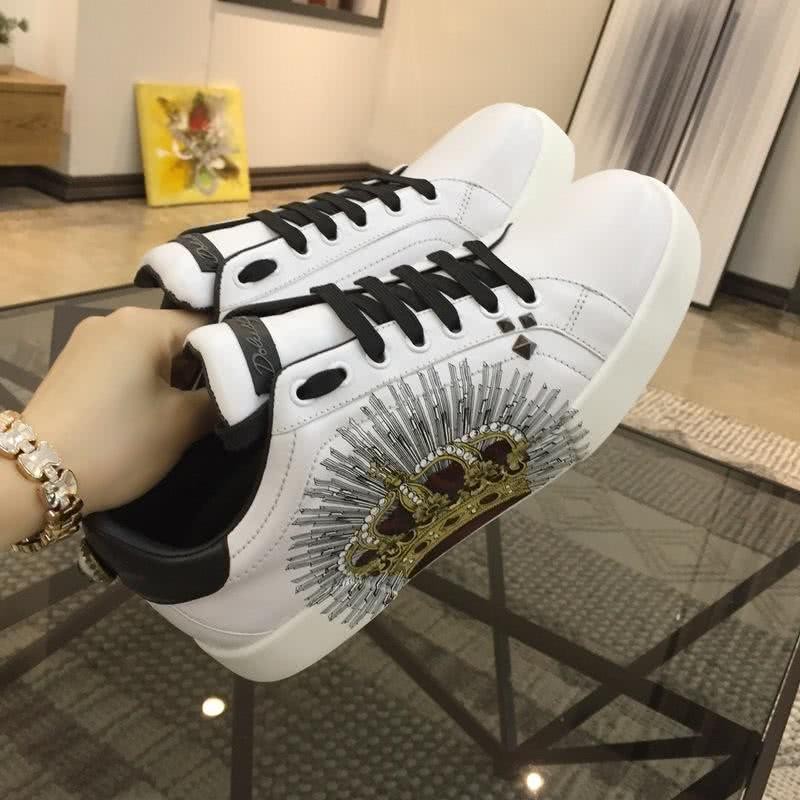 Dolce & Gabbana Sneakers Crown Black Shoelaces White Men 8
