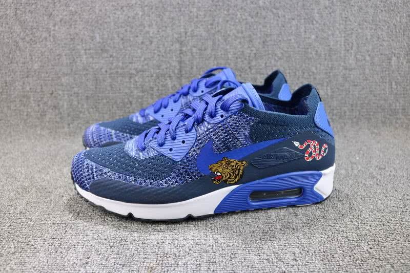 Nike Air Max 90 Ultra 2.0 Flyknit Blue Shoes Men 8