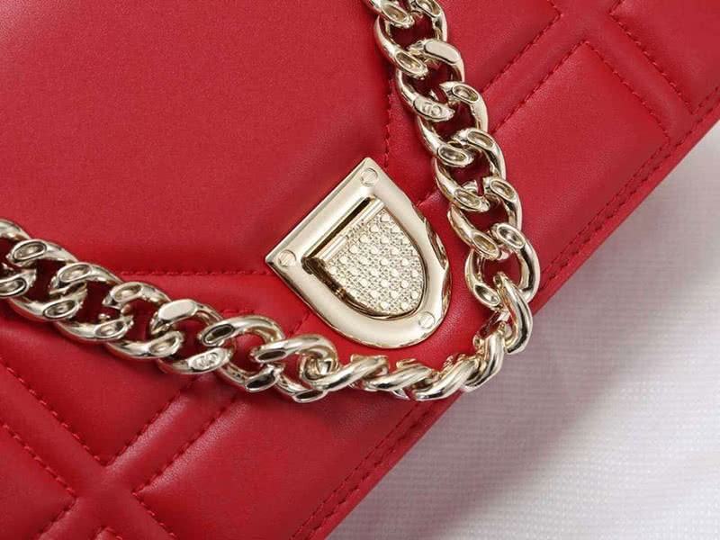 Dior Small Diorama Lambskin Bag Red d05263 8