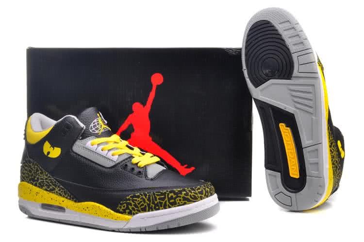 Air Jordan 3 Shoes Black And Yellow Men 5