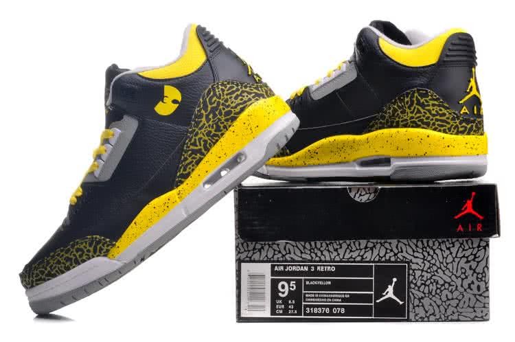 Air Jordan 3 Shoes Black And Yellow Men 6