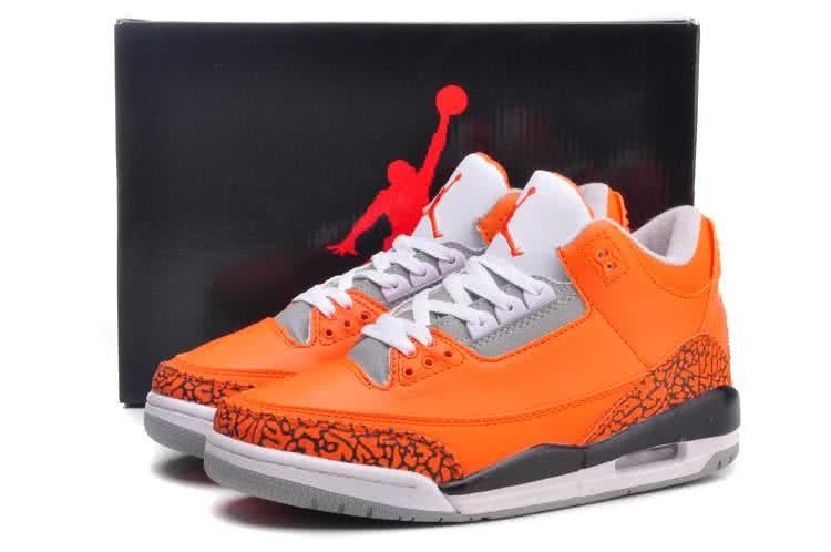 Air Jordan 3 Shoes Grey And Orange Men 3