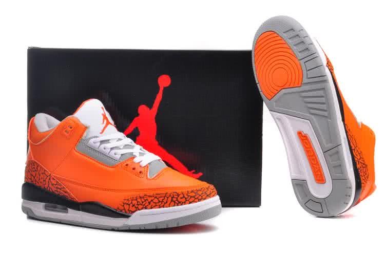 Air Jordan 3 Shoes Grey And Orange Men 5