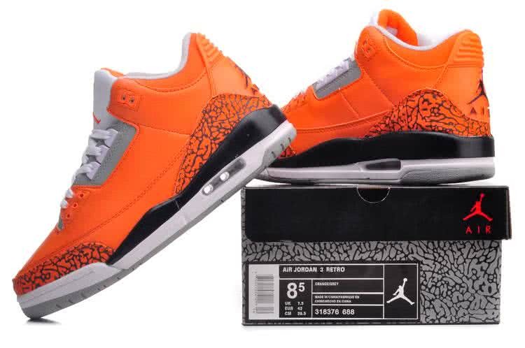 Air Jordan 3 Shoes Grey And Orange Men 6