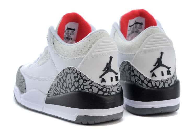Air Jordan 3 Shoes White Grey Children 4