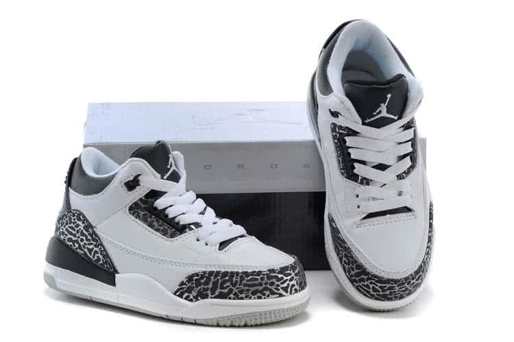 Air Jordan 3 Shoes White Grey Children 5