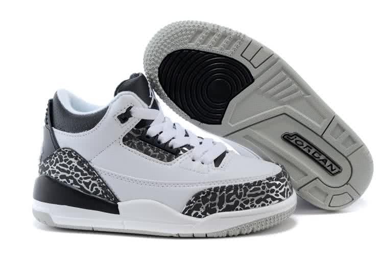 Air Jordan 3 Shoes White Grey Children 1