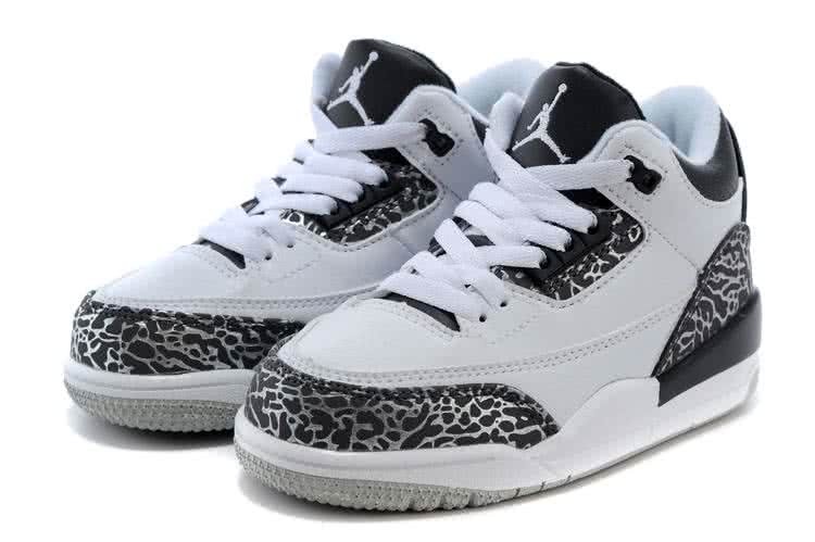 Air Jordan 3 Shoes White Grey Children 6