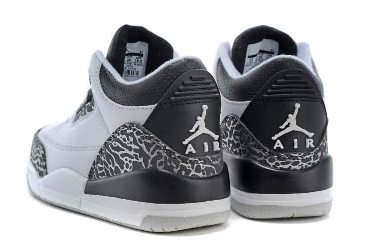 Air Jordan 3 Shoes White Grey Children 7