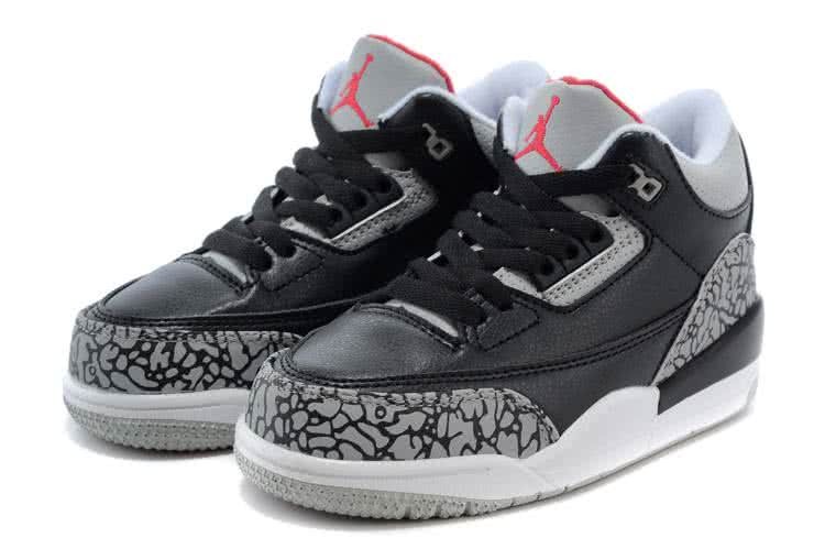 Air Jordan 3 Shoes Black And Grey Chirlden 3