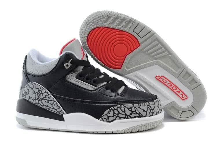 Air Jordan 3 Shoes Black And Grey Chirlden 1