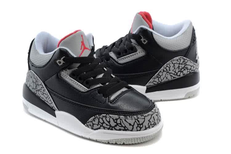 Air Jordan 3 Shoes Black And Grey Chirlden 4