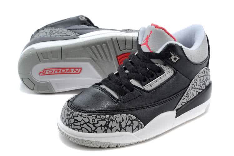 Air Jordan 3 Shoes Black And Grey Chirlden 5