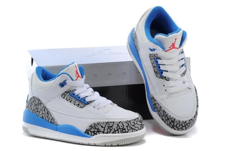 Air Jordan 3 Shoes Blue And White Chirlden 1
