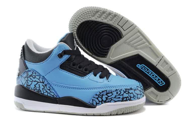 Air Jordan 3 Shoes Blue And Black Chirlden 1
