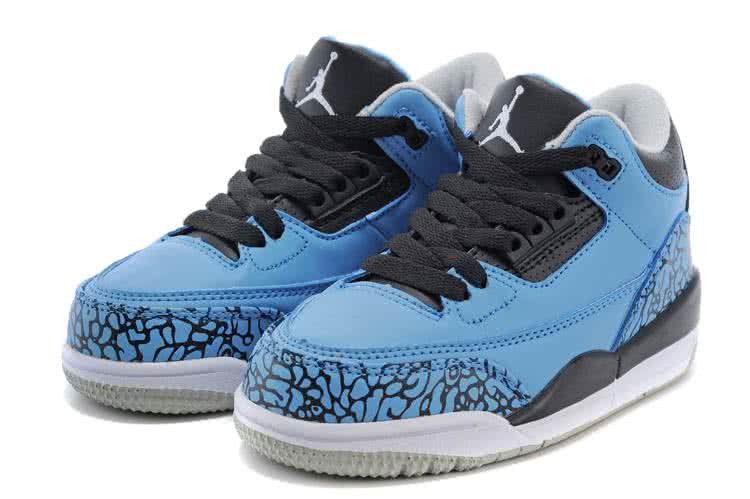Air Jordan 3 Shoes Blue And Black Chirlden 2