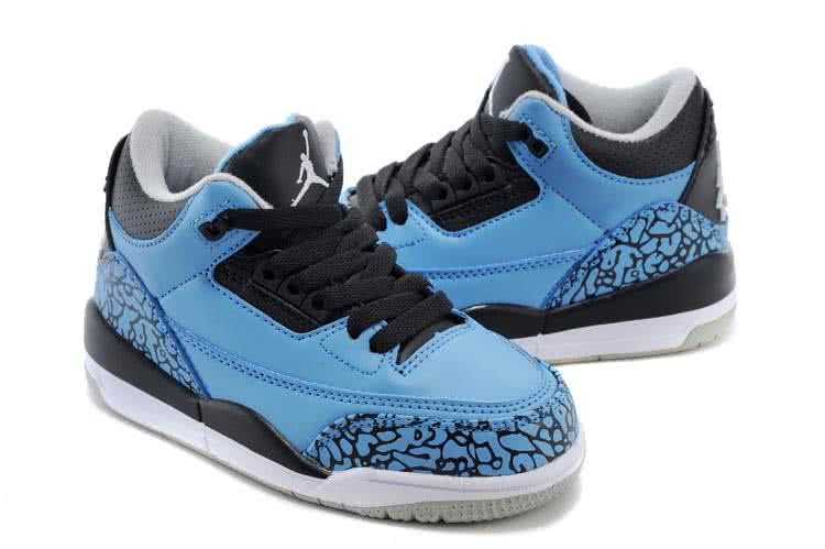 Air Jordan 3 Shoes Blue And Black Chirlden 4