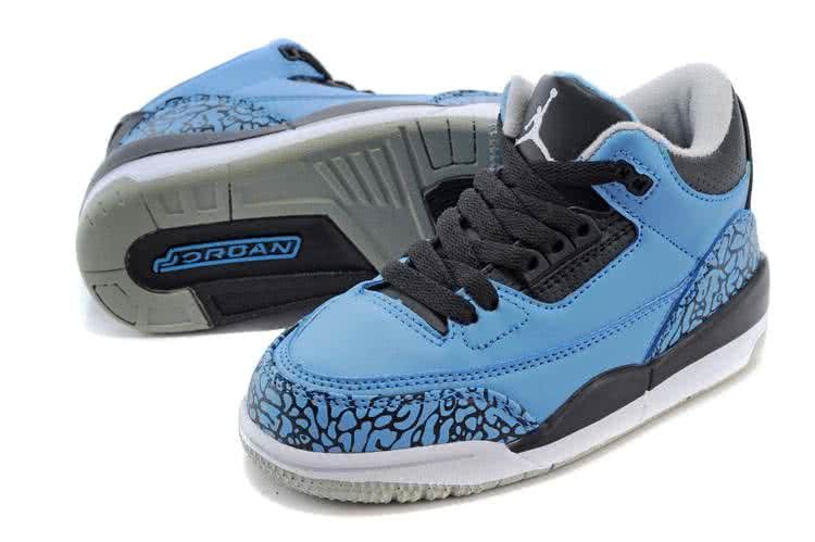 Air Jordan 3 Shoes Blue And Black Chirlden 5