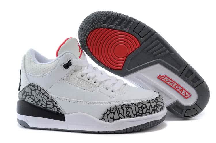 Air Jordan 3 Shoes White And Grey Children 1