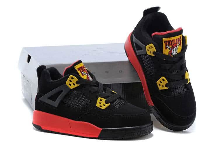 Air Jordan 3 Shoes Black Yellow And Red Children 4