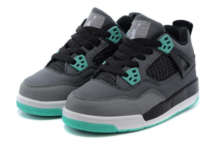 Air Jordan 3 Shoes Black Grey And Green Children 4