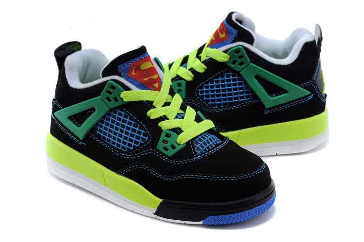 Air Jordan 3 Shoes Black Blue And Yellow Children 3