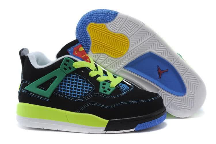 Air Jordan 3 Shoes Black Blue And Yellow Children 1
