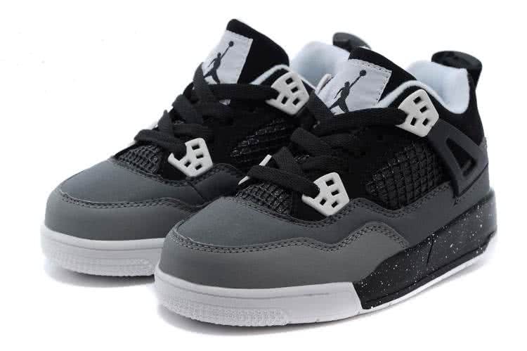 Air Jordan 3 Shoes Black Grey And White Children 4