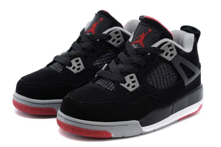 Air Jordan 3 Shoes Black Grey And Red Children 4