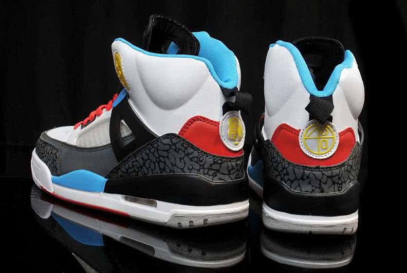 Air Jordan 3 Shoes Blue Red And Grey Women 5