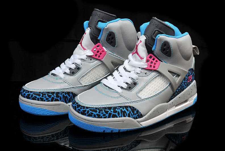 Air Jordan 3 Shoes Blue And Grey Women 2