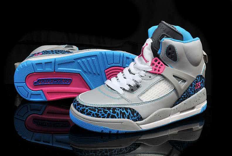 Air Jordan 3 Shoes Blue And Grey Women 3